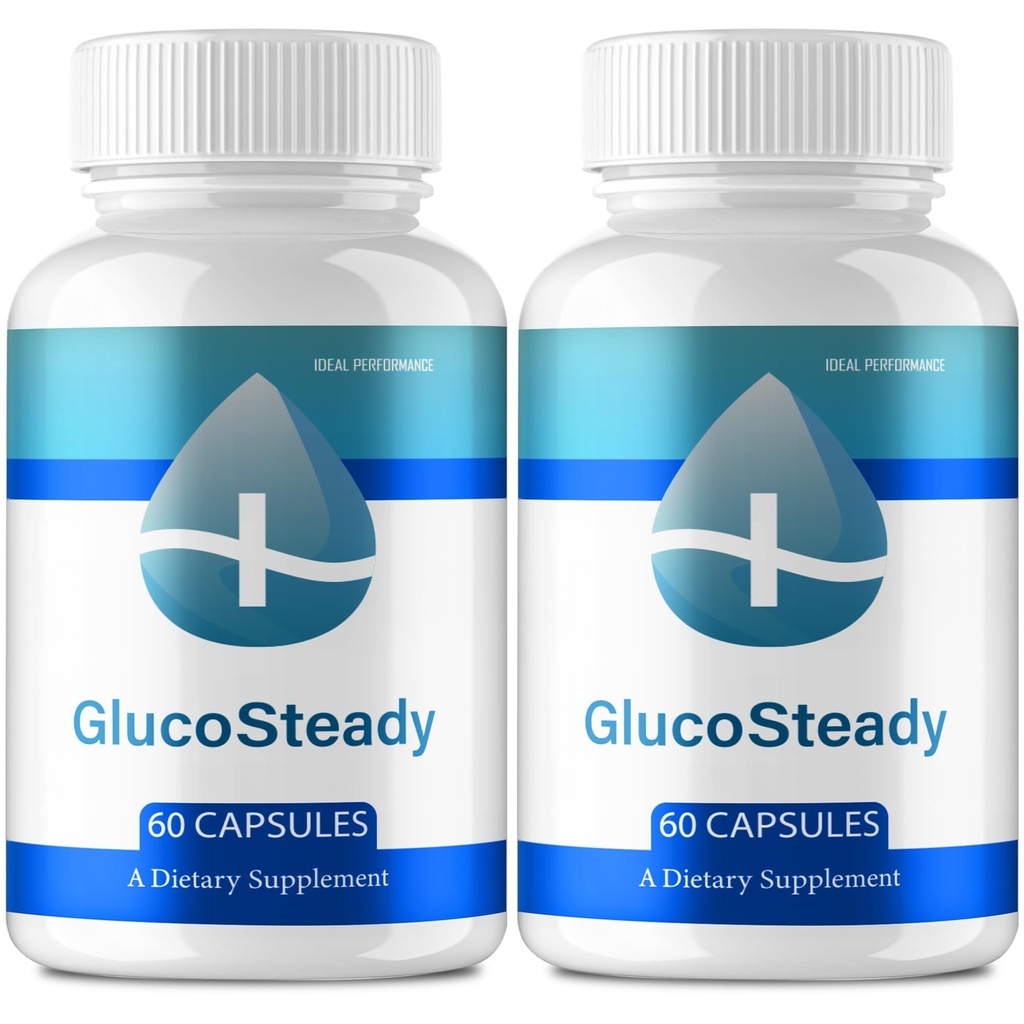 Gluco Steady Capsules, Official GlucoSteady Support Supplement Pills - Maximum Strength, All Natural Healthy Circulation & Stable Levels, Advanced Formula Gluco Steady Health Reviews (2 Pack)