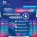 HydroMATE Electrolytes Poudre Boisson Mix Packets Accélérateur d'hydratation Favoreurs de parti à faible teneur en sucre pour la récupération rapide Vitamine C Plus Caféine