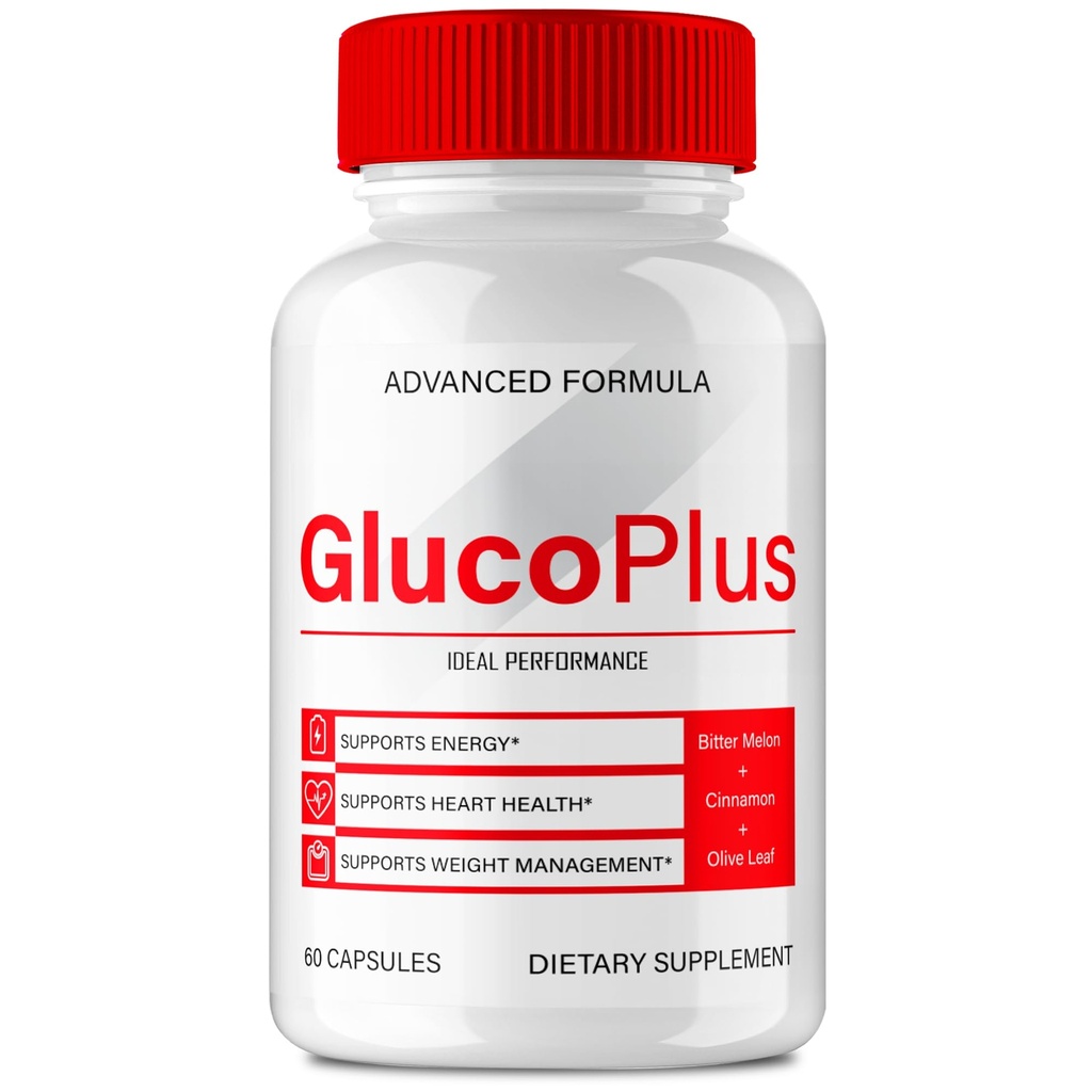 Gluco Plus Advanced Blood Formula Capsules, Official GlucoPlus Supplement Pills - Maximum Strength, All Natural for Healthy Circulation & Stable Level, Advanced Gluco Health Plus Reviews (60 Capsules)