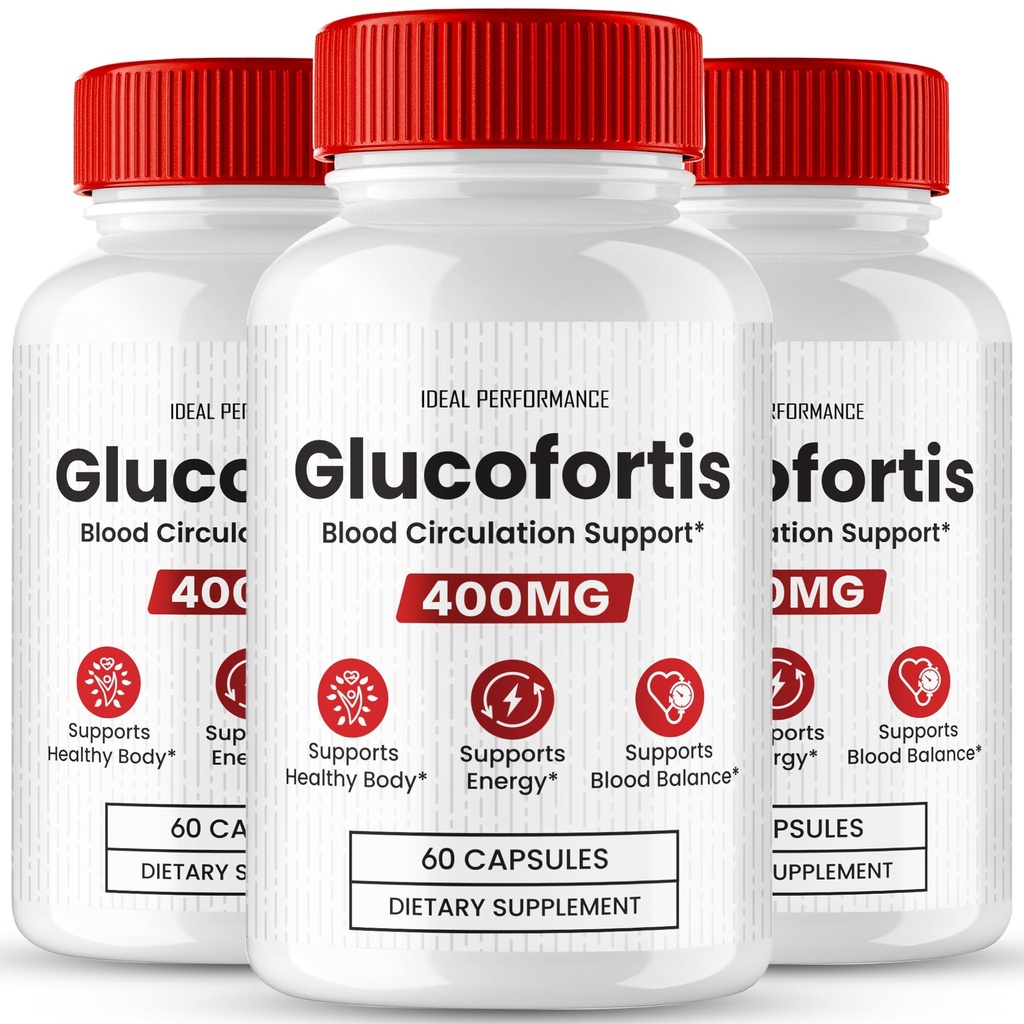GlucoFortis Capsules, Official Gluco Fortis Advanced Blood Supplement Pills - Maximum Strength, All Natural Healthy Circulation & Stable Levels, Advanced Formula GlucoFortis Reviews (3 Pack)