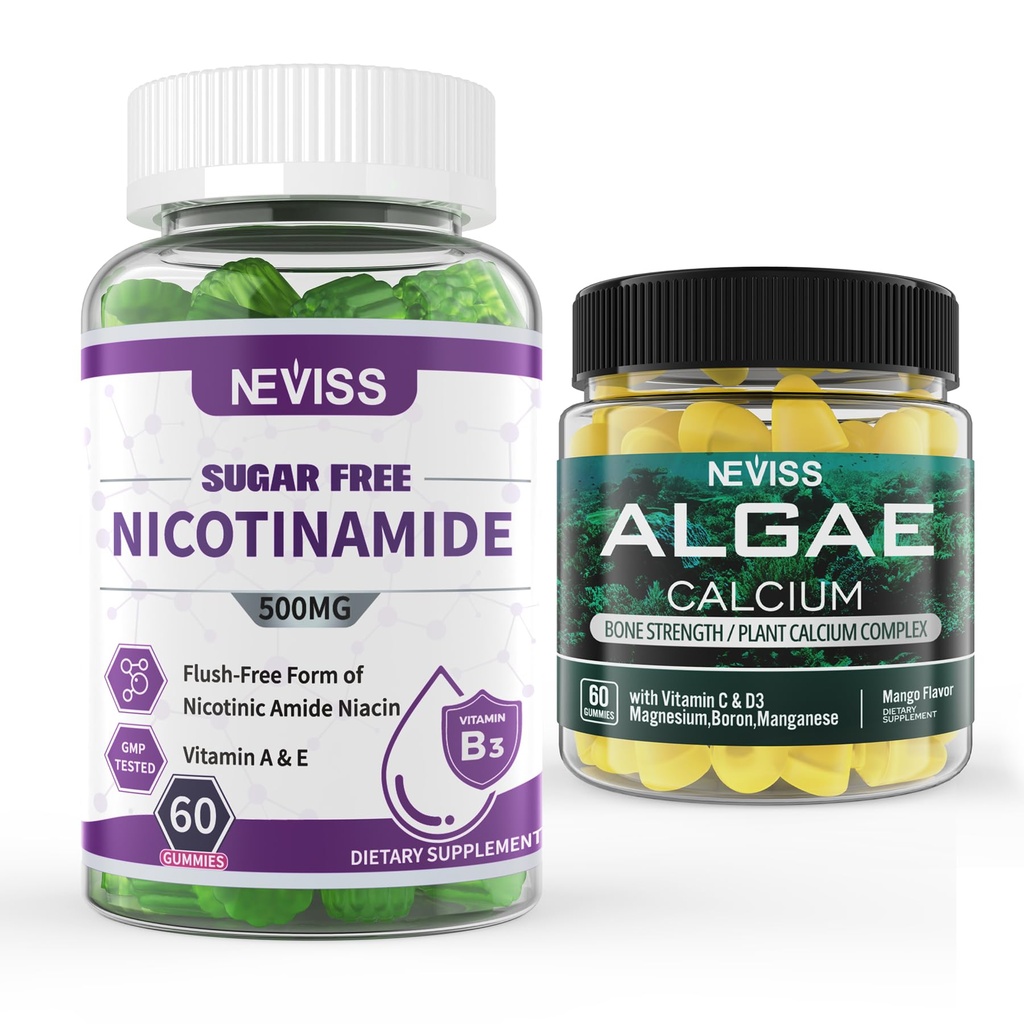 NEVISS Nicotinamide 500mg Gommies + Gommies d'algues marines