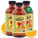 ENFANT ESSENTIELS Vitamine liquide C - Supplément liquide Vitamine pure C pour les enfants, système immunitaire support, grand goût - saveur d'orange naturelle, 4 Fl Oz (paquet de 3)