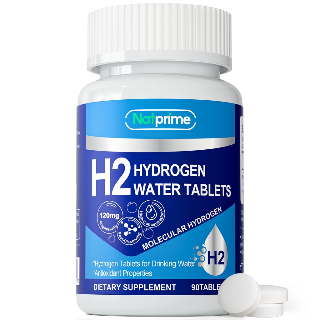 Molecular H2 Hydrogen Water Tablets - 12 PPM Hydrogen Tablets for Drinking Water, Rich in Antioxidants, Mental & Cognitive Function, Cellular Health, Recovery Energy 90 Tabs (Pack of 1)