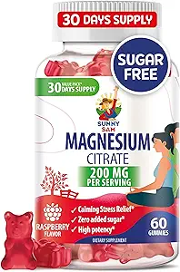 Gommies de magnésium pour les enfants et les adultes - 200mg - Calme Magnésium Chews - Supplément à mâcher Citrate de magnésium pour le soutien de l'humeur et des muscles