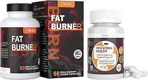 Fat Burner pour les hommes Femmes et Gut Santé Nettoyer Capsules de détox, Suppresseur d'appétit, Métabolisme, Brûlure de graisse Belly, Nettoyage intestinal