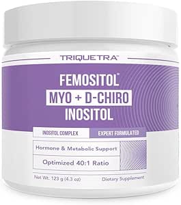 FémoSitol Poudre d'inositol de FémoSitol de Myo-Inositol et D-Chiro Complexe d'inositol - Rapport cliniquement prouvé 40:1 (Vitamine B8)
