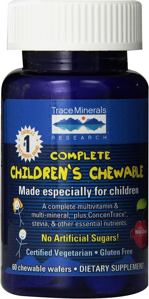 Trace Minerals (en anglais seulement) Kids Chewable Assortiment Vitamine / Mineral Wafers (en anglais seulement) Gluten Free & Vegetarian Certified (en anglais seulement)