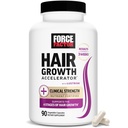 FACTEUR DE FORCE Accélérateur de croissance des cheveux Multivitamine pour les femmes et les hommes, avec Lustriva, Biotine, Cavalier et Vitamines A, B12, C, D & E pour cheveux épais, peau et ongles plus sains, 90 Capsules