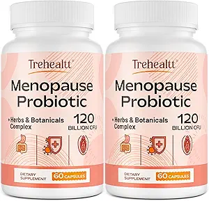 Suppléments de ménopause pour femmes, 120 milliards CFU Probiotic, 13-en-1 Herbs & Botanicals Complex, pour Hormone Ménopause, Flashs chauds, Sueurs de nuit, Swings d'humeur, Perturbations du sommeil, Vegan, 120 Caps