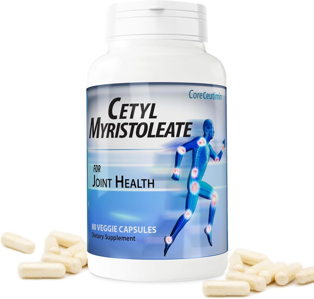 Cetyl Myristoleate - Omega 5 Acides gras - Ultra Support pour le soulagement de la gêne et de la rigidité articulaires - Comprend également la glucosamine, le MSM et l'acide hyaluronique - 80 Capsules