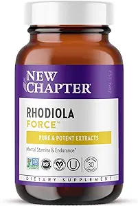 Nouveau chapitre Rhodiola Force 300mg avec Rhodiola végétalien potent pour la concentration mentale et l'endurance, support de l'humeur + stress Adaptogène + ingrédients non OGM - 30 Compte