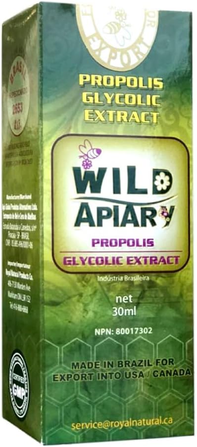 Propolis verte brésilienne Glycolique liquide (non alcoholique) Extrait 30ml (1 bouteille)