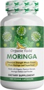 Organic Veda Moringa Leaf Capsules 1000mg, 120 Compte - Pure Raw Moringa Oleifera Poudre Feuilles entières Super supplément alimentaire vert - stimule l'énergie, la santé, le bien-être et les antioxydants Riche