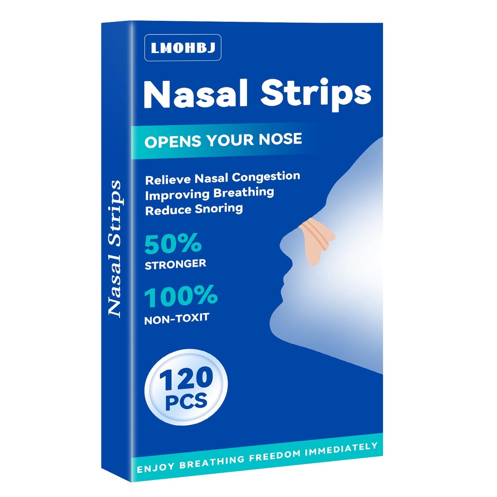 120Pcs Nasal Strips Anti Snoring, Extra Strength Nose Strips Breathing, Nose Tape for Sports and Sleep, Anti Snoring Strips Help Stop Snoring and Nasal Congestion Relief (Brown, Standard)