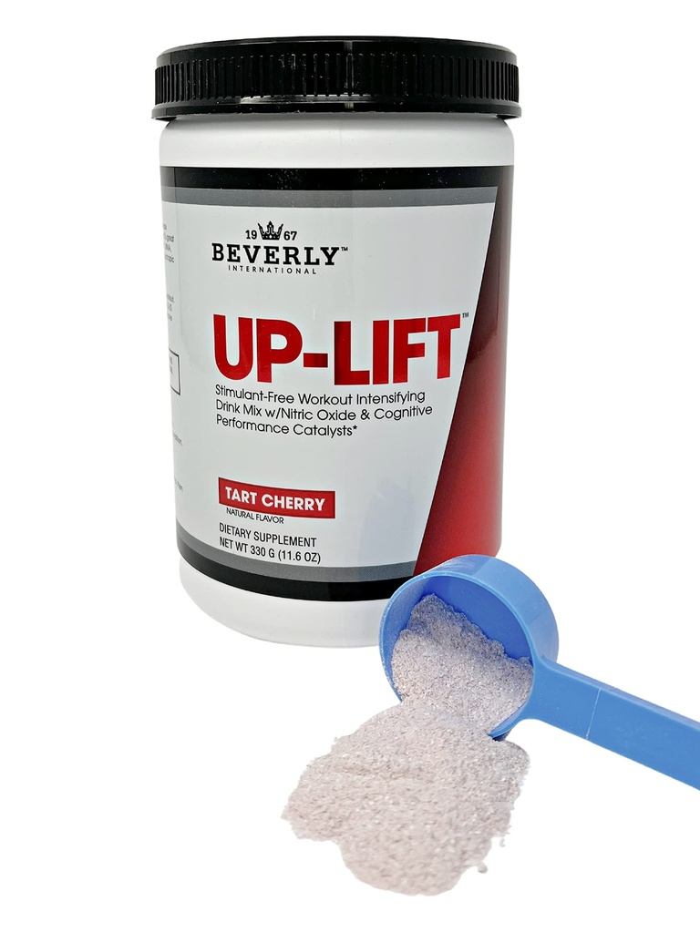 Beverly International Up-Lift Stimulant Gratuit 330 grammes. Entraînement Mélange de boissons énergétiques avec/Oxyde Nitrique et performance cognitive Catalystes. Beta Alanine, L-Citrulline, L-Tyrosine.