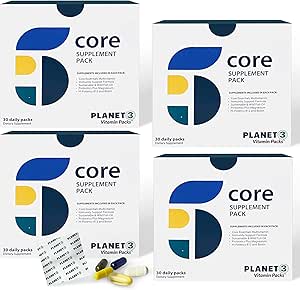 Planet 3 Vitamine Packs, Vitamines quotidiennes pour les hommes et les femmes, Énergie, Immune et soutien du cœur