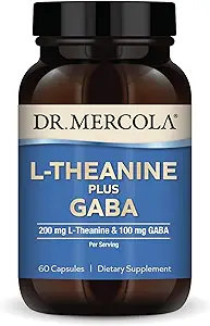 Dr Mercola L-Theanine Plus GABA, 60 capsules, sans OGM, sans gluten, sans soja