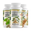 GreeNatr Ginko Biloba & Panax Supplément Ginseng - Supplément Cerveau Ginseng Rouge pour Mémoire et Focus - Ginkgo Biloba Suppléments pour une bonne vision, système immunitaire et amélioration du flux sanguin - 3 bouteilles