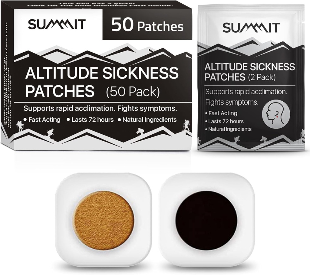Summit Altitude Sickness Prevention Patches | Supports Rapid High Altitude Acclimation, Boosts Oxygen Intake, Fights High Altitude Sickness Symptoms | Pack of 50