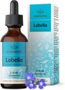 Teinture de lobelia HERBAMAMA - Extrait de feuille de lobelia végane pour désintoxication pulmonaire et nettoyage - gouttes de soutien respiratoire pulmonaire - Supplément de soutien respiratoire sans OGM, sans alcool et sans sucre