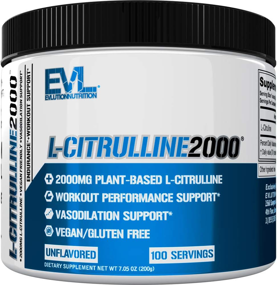L-Citrulline2000 Nitric Oxide Pre Workout Powder - High Strength L Citrulline Powder for Enhanced Muscle Strength and Intense Pumps - Plant Based Nitric Oxide Booster - Unflavored