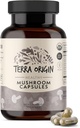 ORIGINAL TERRA Supplément complexe de champignons sains (90 capsules) Reishi, Lions Mane, Changa, Cordyceps, Maitake (mmune et soutien du cerveau nootropique)