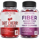 Atlantis Nutrition Tart Cherry 60 Gommies + Gommies de fibres prébiotiques sans sucre pour adultes 2-pack (120 Gommies)