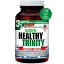 Natren Healthy Trinity Probiotics Supplement - 30 capsules de gel sans lait et sans gluten - Améliorer la santé gustative et digestive, 30 milliards d'UFC - Lactobacillus Acidophilus, Bifidobacterium, Bulgaricus
