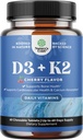 Natures Artisan Vitamine D3 avec supplément K2 MK7 - Comprimés Vitamine D3 2000 UI et K2 pour le soutien immunitaire Bone Health Heart Health Joint Support Bone Strength and Mood Boost - VIT Immune System