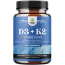 Vitamine D3 avec supplément K2 MK7 - Comprimés Vitamine D3 2000 UI et K2 pour le soutien immunitaire Santé des os Santé du coeur Soutien conjoint Force osseuse et amélioration de l'humeur - Système immunitaire VIT - 60 Compte