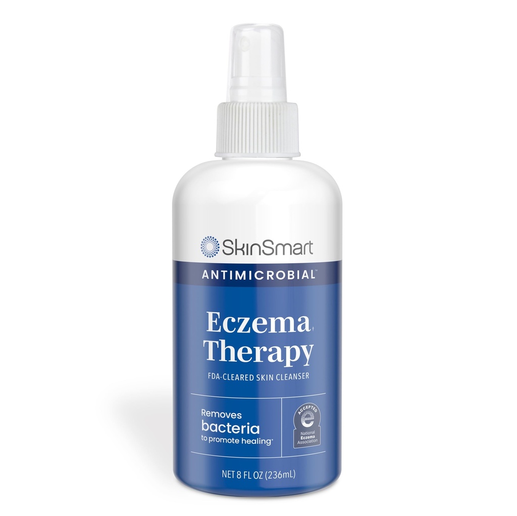 SkinSmart Antimicrobial Eczema Therapy with Hypochlorous Acid, Enlève les bactéries afin que la peau puisse guérir, pour les adultes, les enfants et les aînés, 8 Once Clear Spray