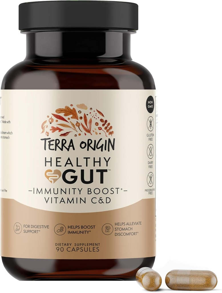ORIGINE TERRA Capsules de Gut Santé avec Immunity Boost.
