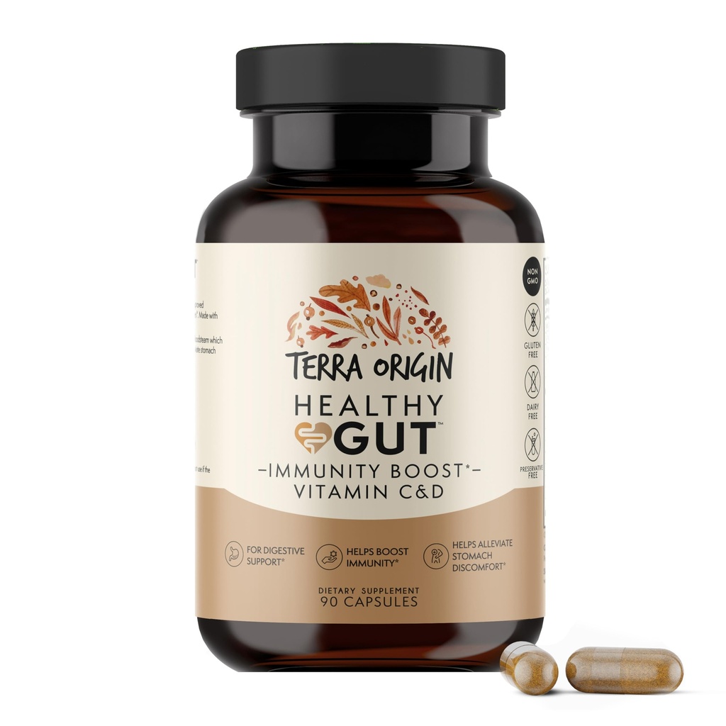 ORIGINE TERRA Capsules de Gut Santé avec Immunity Boost.