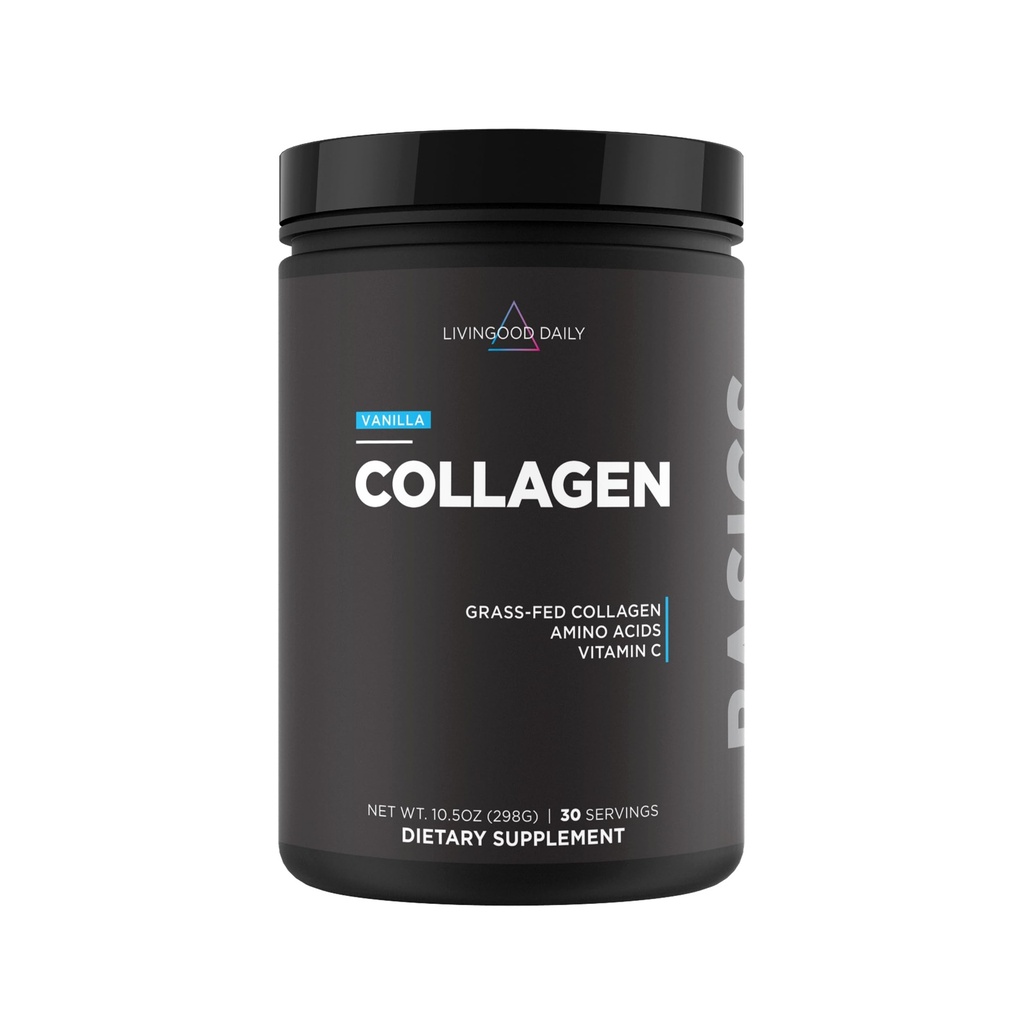 Livingood poudre quotidienne de collagène pour les femmes et les hommes, poudre de collagène hydrolysée avec vitamine C, protéines avec 20 acides aminés, type I et III, gazon, kéto, paléo, sans gluten, 30 srvgs