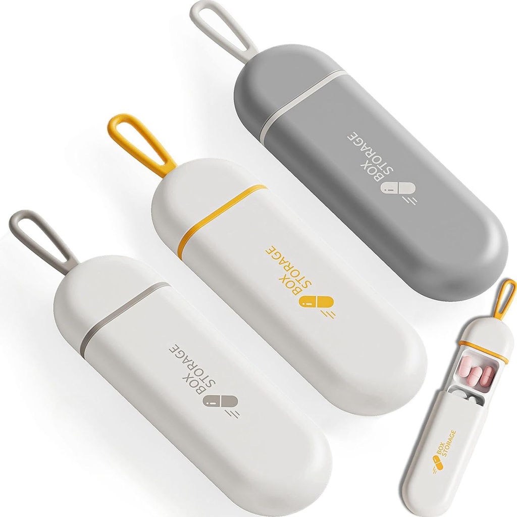 3 Packs Pill Organizer 3 Compartiments Portable Pill Case Travel Hydraure Proof Pill Box for Comprimés Vitamines Cod Foie Suppléments d'huile et médicaments