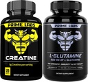 Prima Labs Créatine monohydratée (120 ct) + L Glutamine (180 ct)