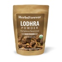 Herbsforever Lodhra Bark (Symplocos Racemosa)-Powder Supports Clear Skin & Hormonal Balance| Wild Harvested-Non GMO, Vegan- 2X Potency | Ultra Clean| Steam Treated | 16oz-1LBS,Premiun Ayurvedic Herb