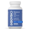 BodyBio Balance Oil - Vegan Omega 3 6 Supplément – Huile de carthame et de lin pressés à froid – soutient la fonction cérébrale, la peau saine et l'humeur