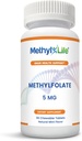 Méthyl-Life Purest L-méthylfolate 5 mg Folate actif - 3 mois d'approvisionnement. Des chips. Non-OGM. Méthylfolate sans gluten