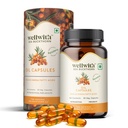 Wellwith (Ayuzera) Sea Buckthorn Berry Oil Vegan Omega 7 500mg, 30 Veg HPMC Capsules (Pack of 1), 15-Day Supply| Sea buckthorn capsules rich In Omega 3, 6, 7 & 9 For Muscle, Bone, Heart & Skin