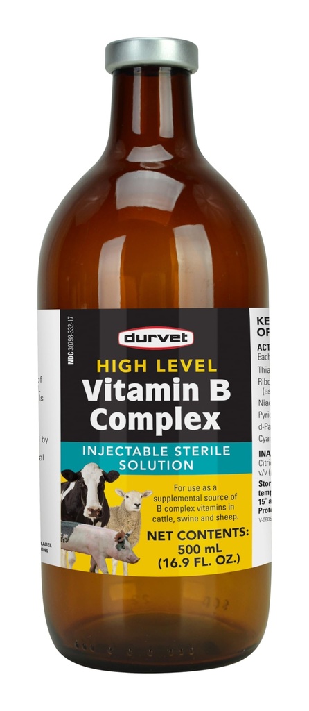 Durvet 063404 Complexe de vitamine B de haut niveau jaune.500 Les