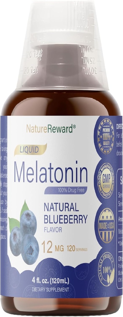 Melatonine 12mg. 4 fl oz Liquid.120 Servants.