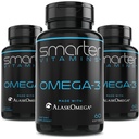 (3 Pack) Huile de poisson Omega 3 plus intelligente, saveur de baie, sans Burp, sans goût, 2000mg, cerveau triple force DHA EPA, fabriqué avec AlaskOmega®