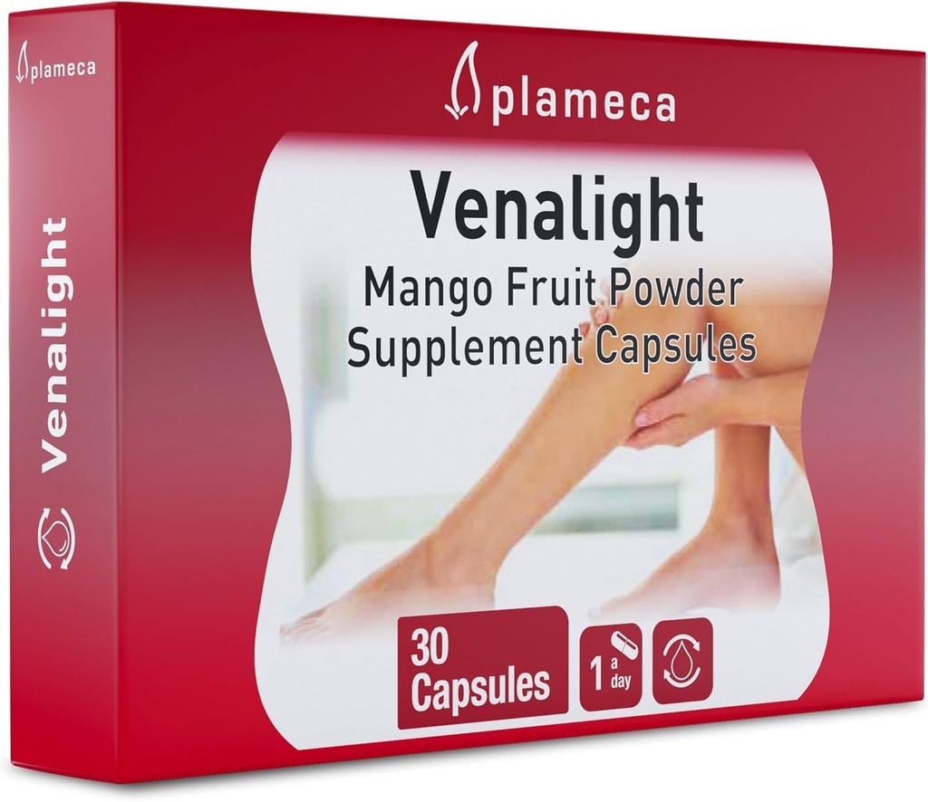 Plameca Venalight Vein Support & Blood Circulation Supplément – Boost Microcirculation en 6 heures – Châtaigne de cheval, boucherie , balai pour les veines d'araignée, la santé des jambes et le soulagement des jambes sans repos - 30 CT