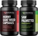 NUTRITION HAVASU Capsules d'herbes horny de chèvre (30 portions) et capsules de Palmetto de scie (100 portions)