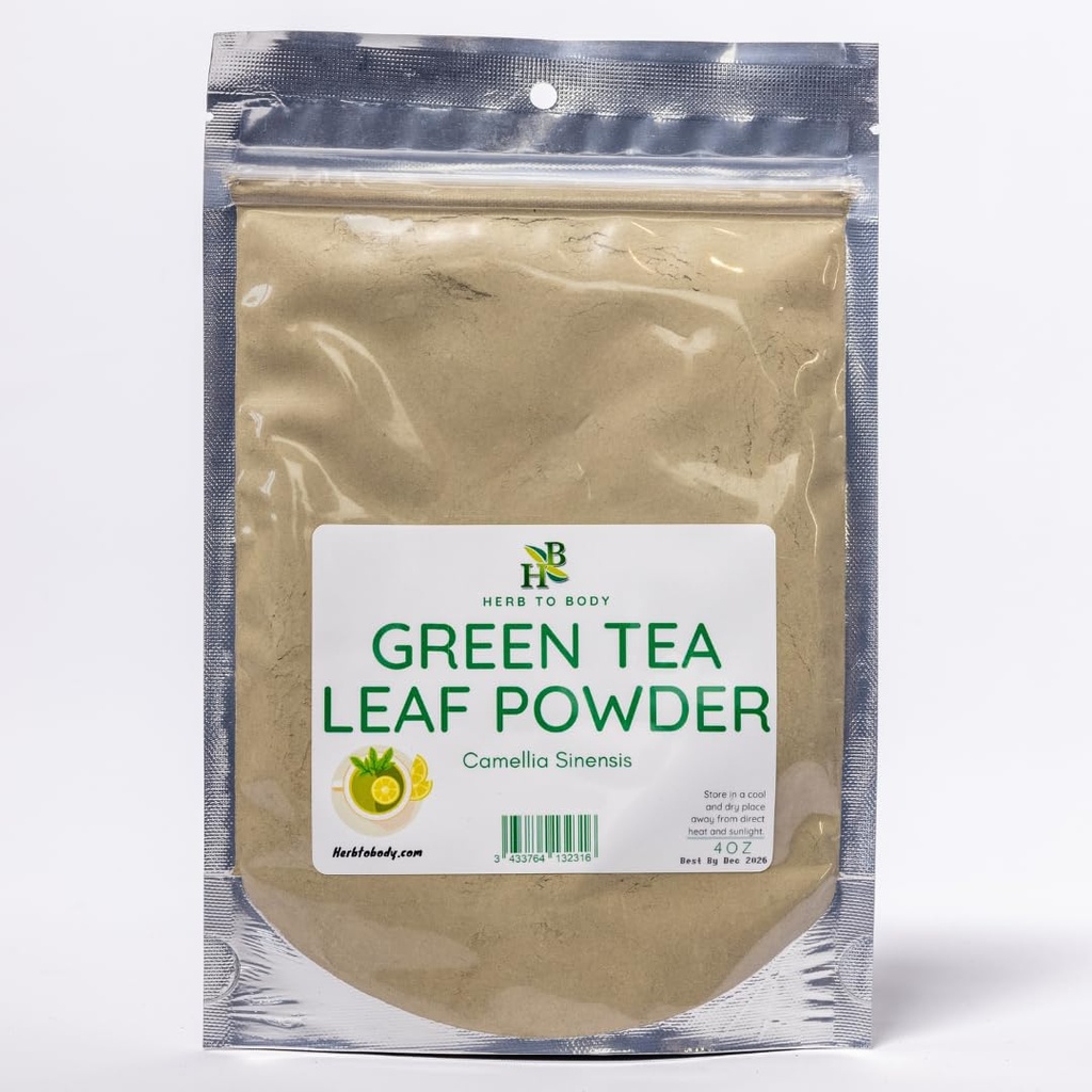 Herb To Body Green Tea Leaf Powder - 4oz, Wildcrafted Camellia Sinensis Powder for Green Tea, Herbal Tea Blends, Smoothies, and Culinary Creations