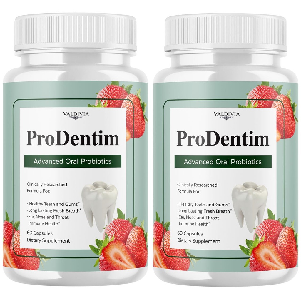 (2 Pack) ProDentim Advanced Oral Health Probiotics– Advanced Formula for Healthy Gums, Teeth, Fresh Breath - Oral Probiotics for Bad Breath Support (120 Capsules)