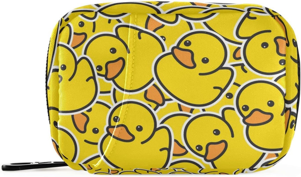 Boîte à pilules Caricature de canard jaune Pill Case de 7 jours Pill Organizer Bag avec Zipper Portable Weekly Vitamin Medicine Support de poche