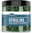 Éléments terriens Spiruline 200 Capsules, pures et non diluées, sans additifs