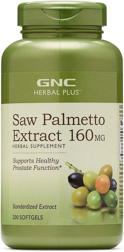 GNC Saw Palmetto Extract 160mg Supplément, 200 portions